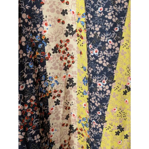 Umgee Calico Yellow Navy Stripe W/ Adjustable Straps Midi Sundress Sz S - Picture 5 of 9